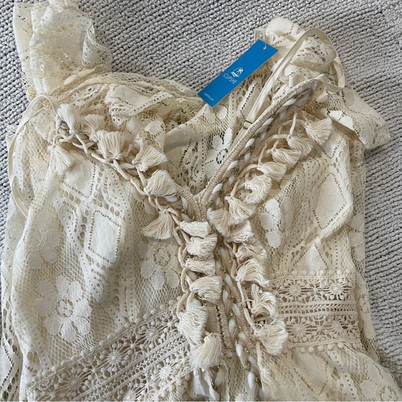Cupshe women’s Cream Lace Spaghetti Strap swim coverup Dress XS NWT - Picture 4 of 6